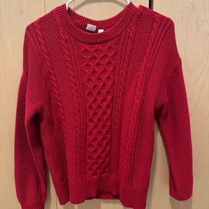 GAP Cable Knit Red Crewneck Sweater Size Small